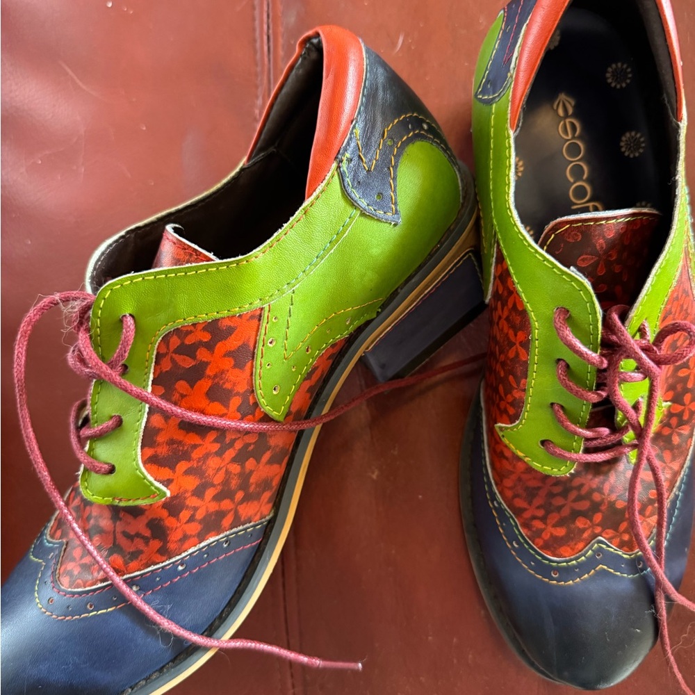 Vibrant Multicolor Lace-Up Shoes